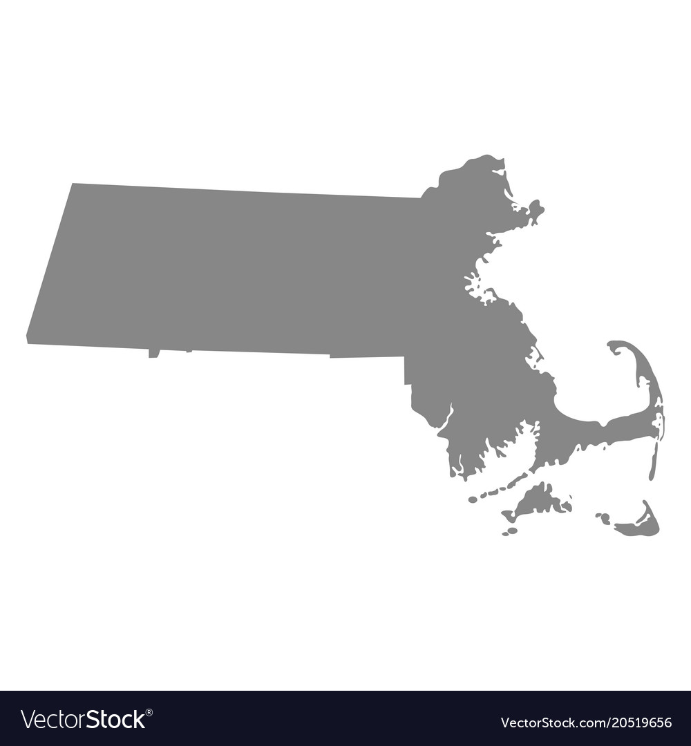 Map of the us state massachusetts Royalty Free Vector Image