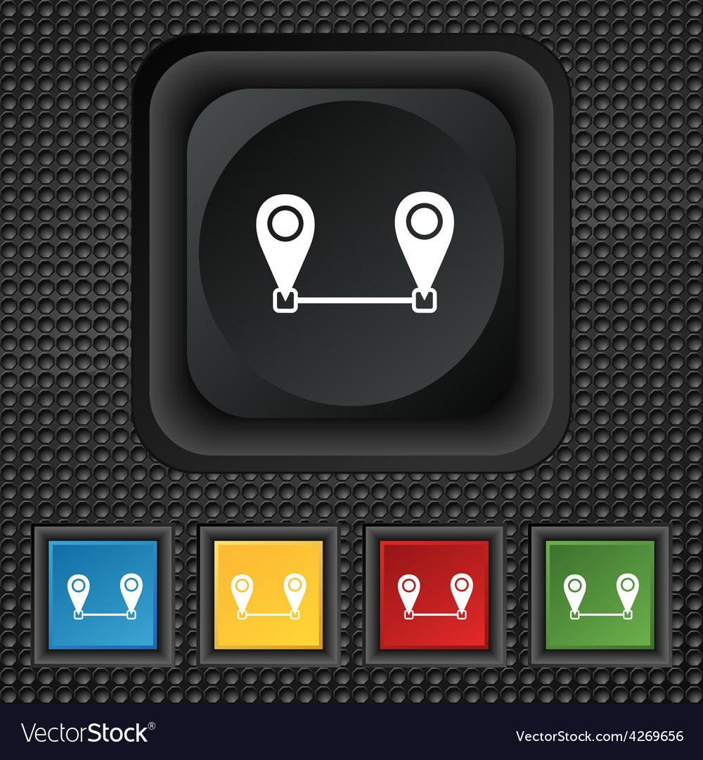 Map pointer icon sign symbol squared colourful