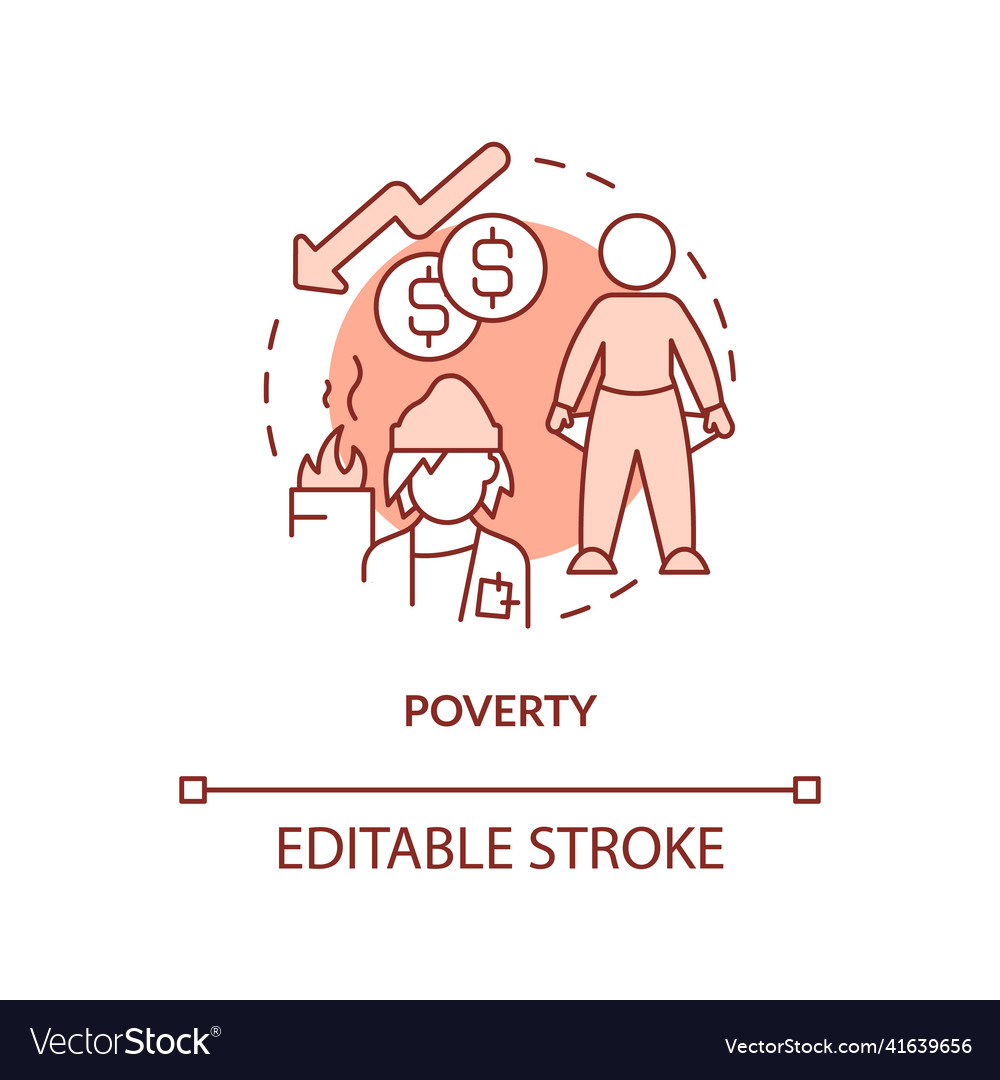 Poverty terracotta concept icon Royalty Free Vector Image