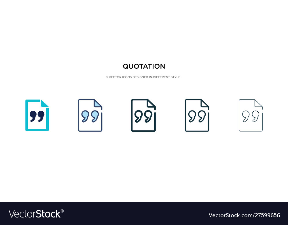 Quotation icon in different style two colored Vector Image Quotation icon in different style two colored