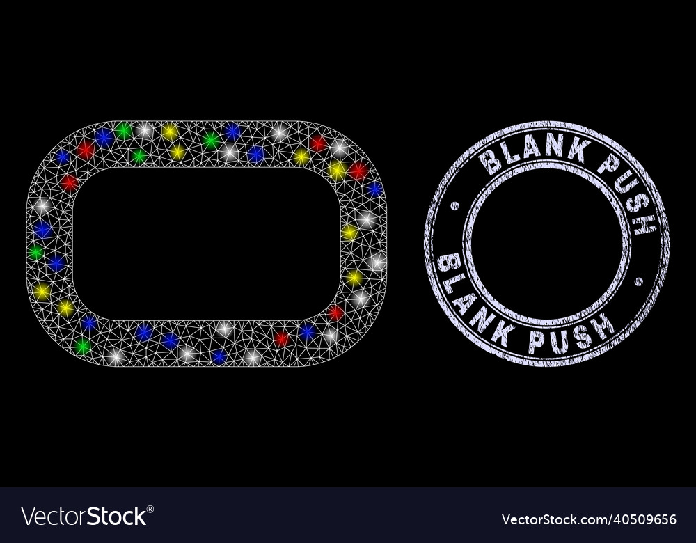Scratched blank push seal and magic net empty vector image Scratched blank push seal and magic net empty