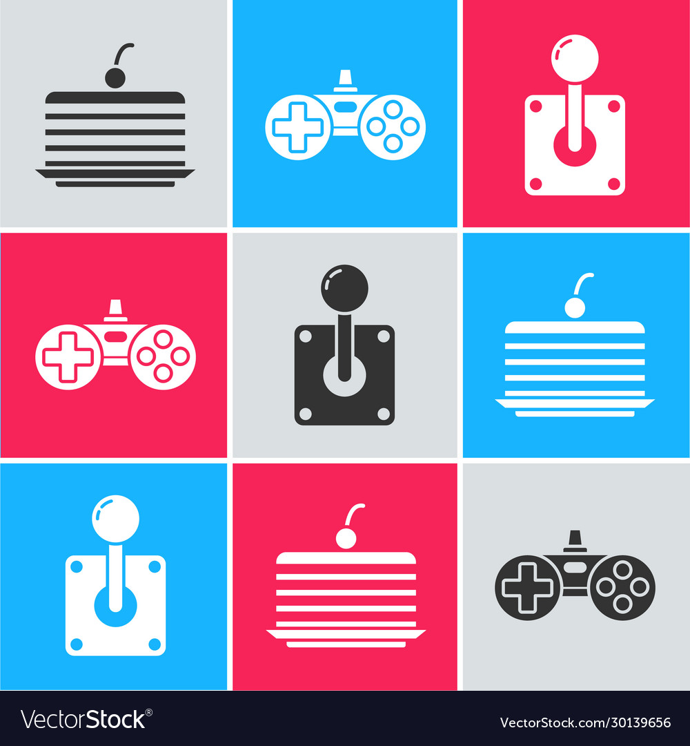 Set cake gamepad and joystick for arcade machine Vector Image Set cake gamepad and joystick for arcade machine