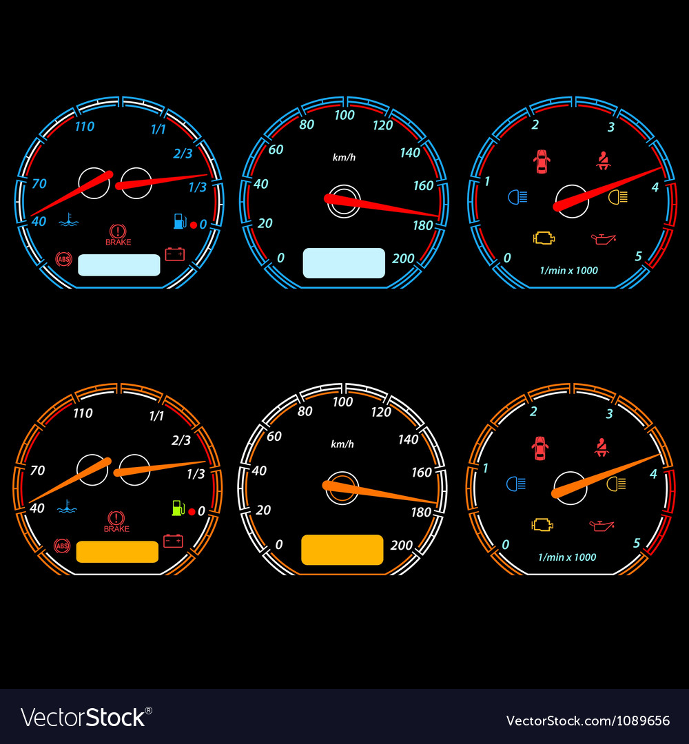 Set of car speedometers for racing design Vector Image
