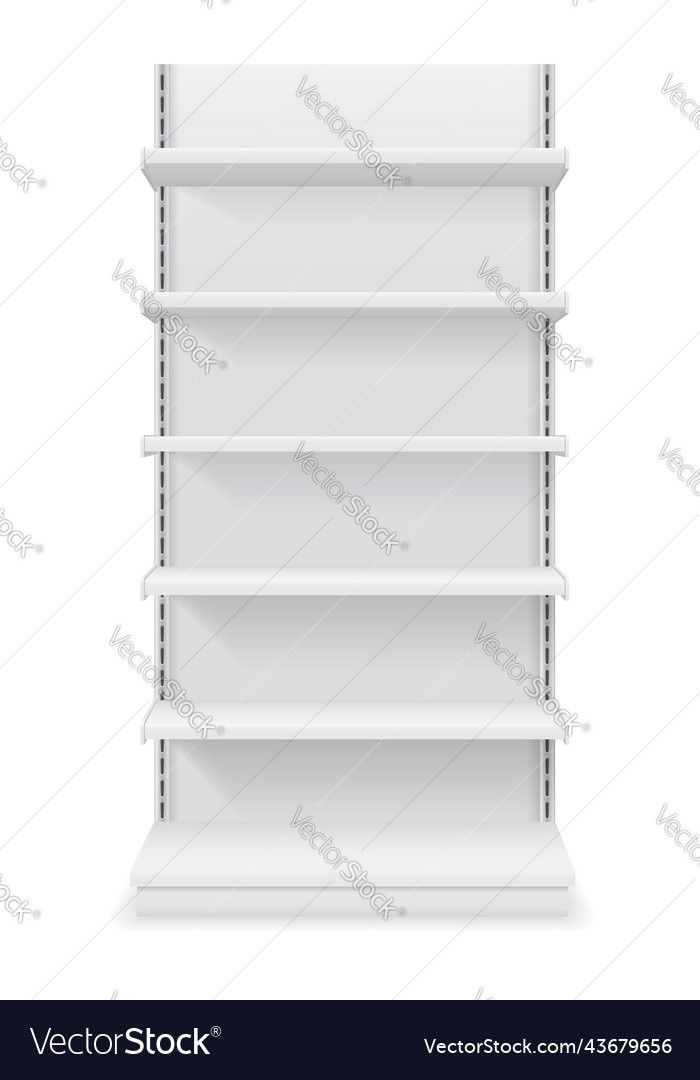 Shelving rack for store trading empty template Vector Image