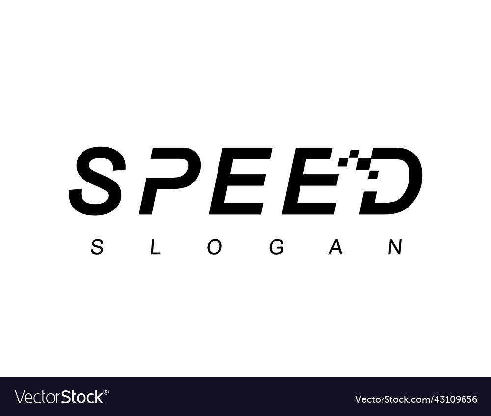 Speed typography logo with race flag symbol