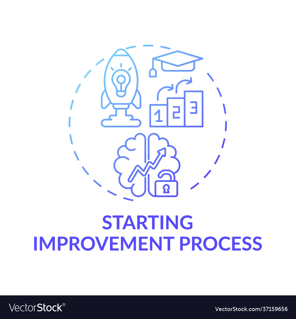 Starting improvement process blue gradient Vector Image