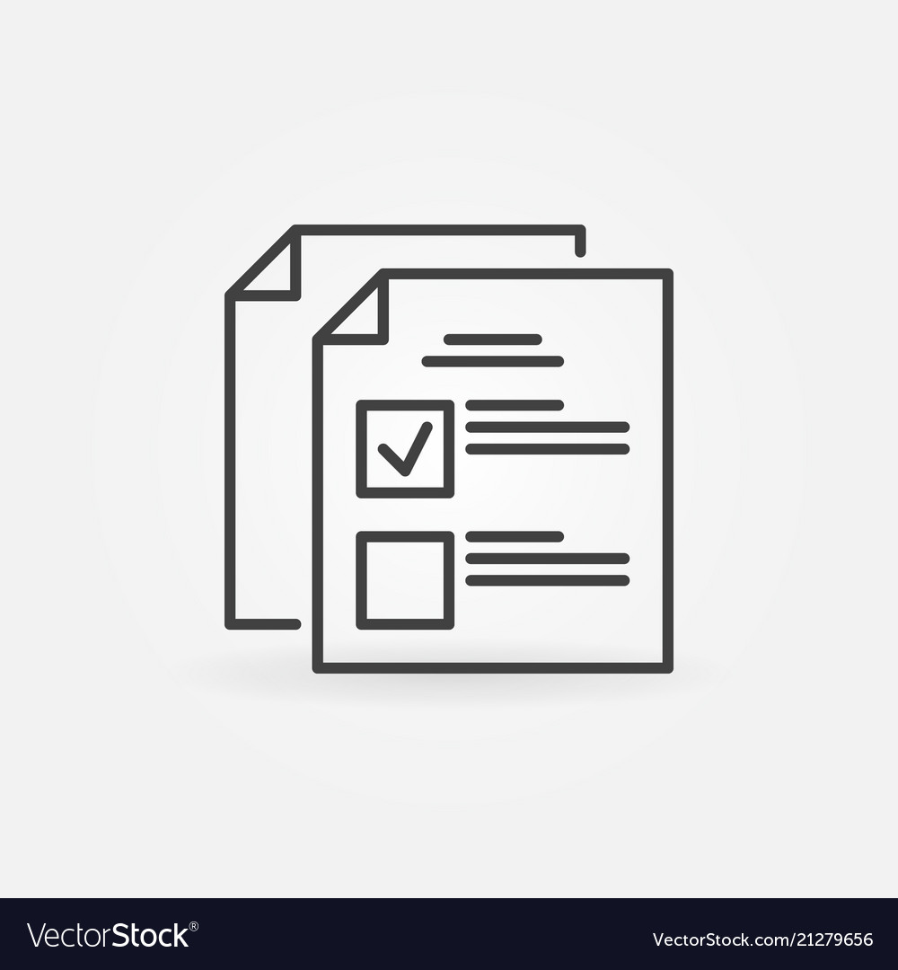 Survey or to do list icon in linear style vector image Survey or to do list icon in linear style