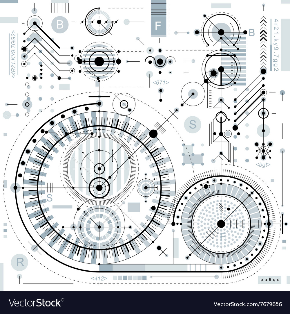 Technical drawing with dashed lines and geometric
