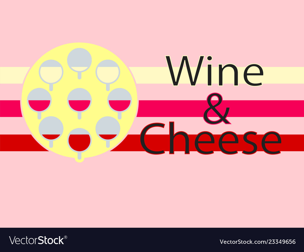 Wine and cheese logotype background flat design Vector Image