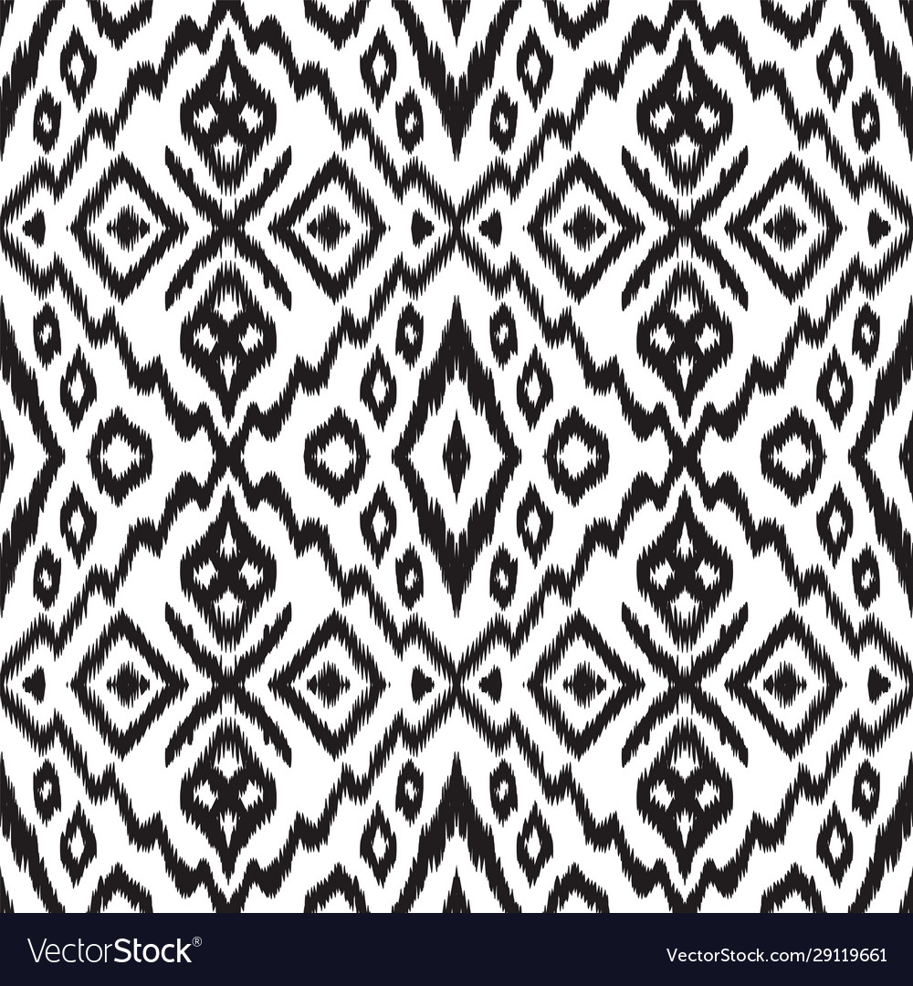Black and white batik seamless pattern