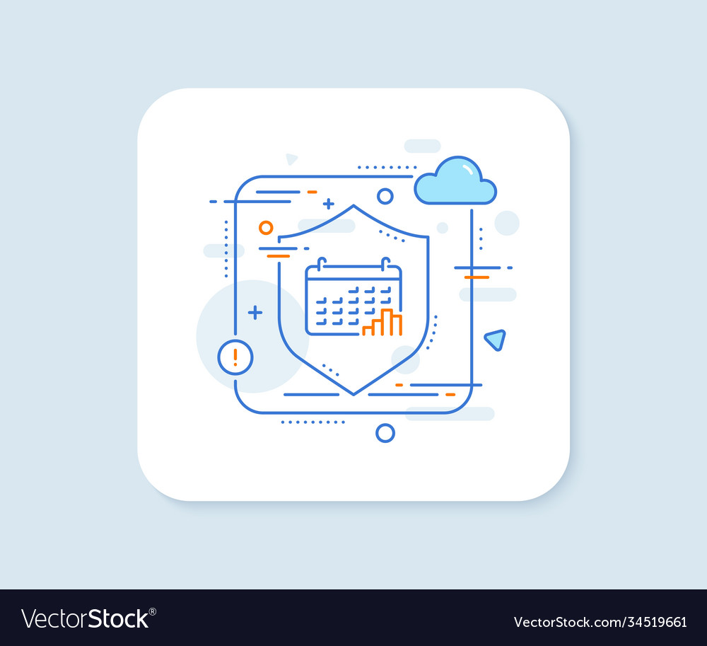 Calendar graph line icon column chart sign vector image Calendar graph line icon column chart sign