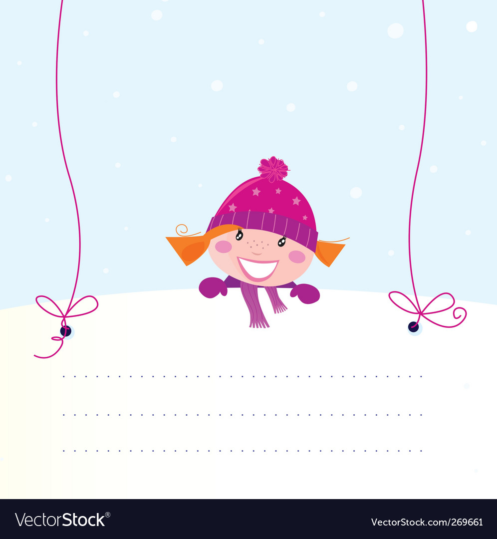 Christmas Girl with Banner