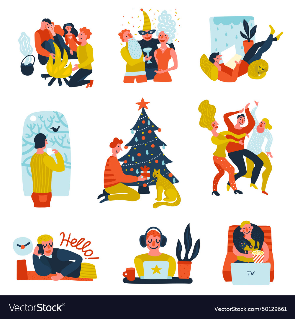Extraversion and introversion set vector image Extraversion and introversion set