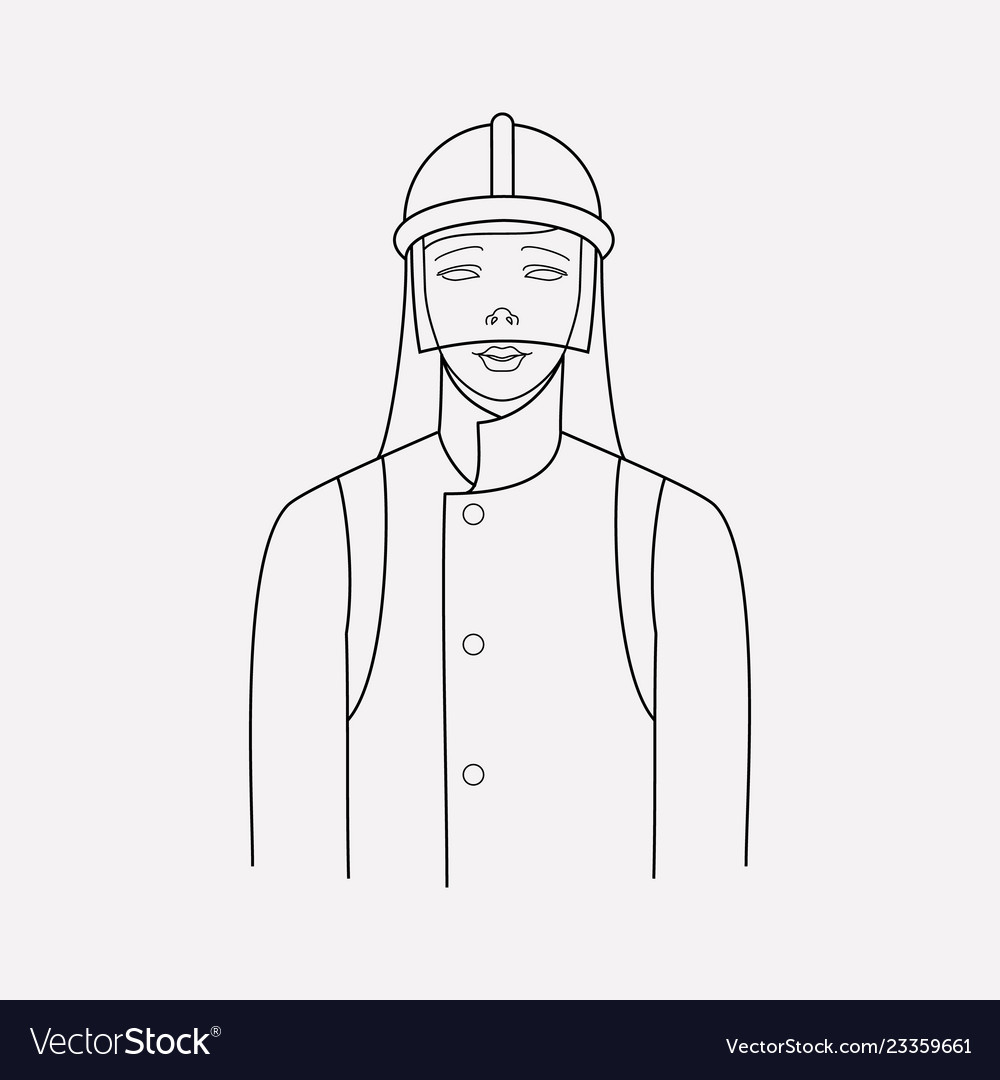 Firefighter icon line element vector image Firefighter icon line element