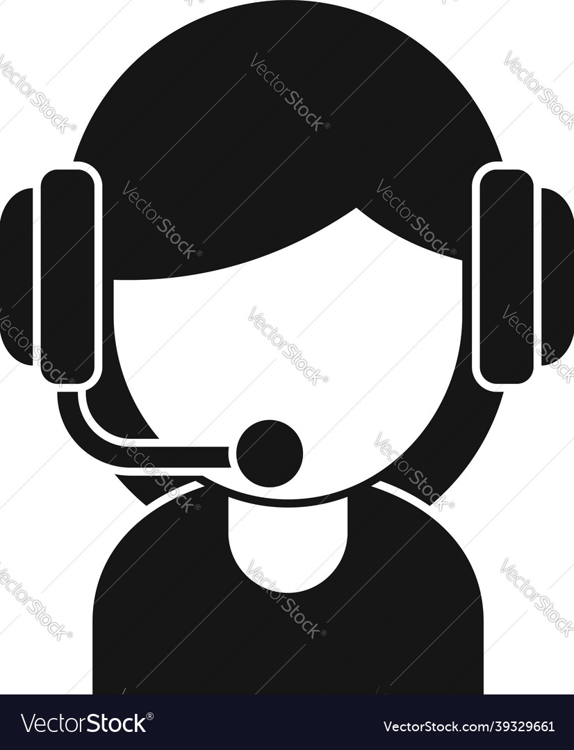 Girl streamer icon simple live stream Royalty Free Vector