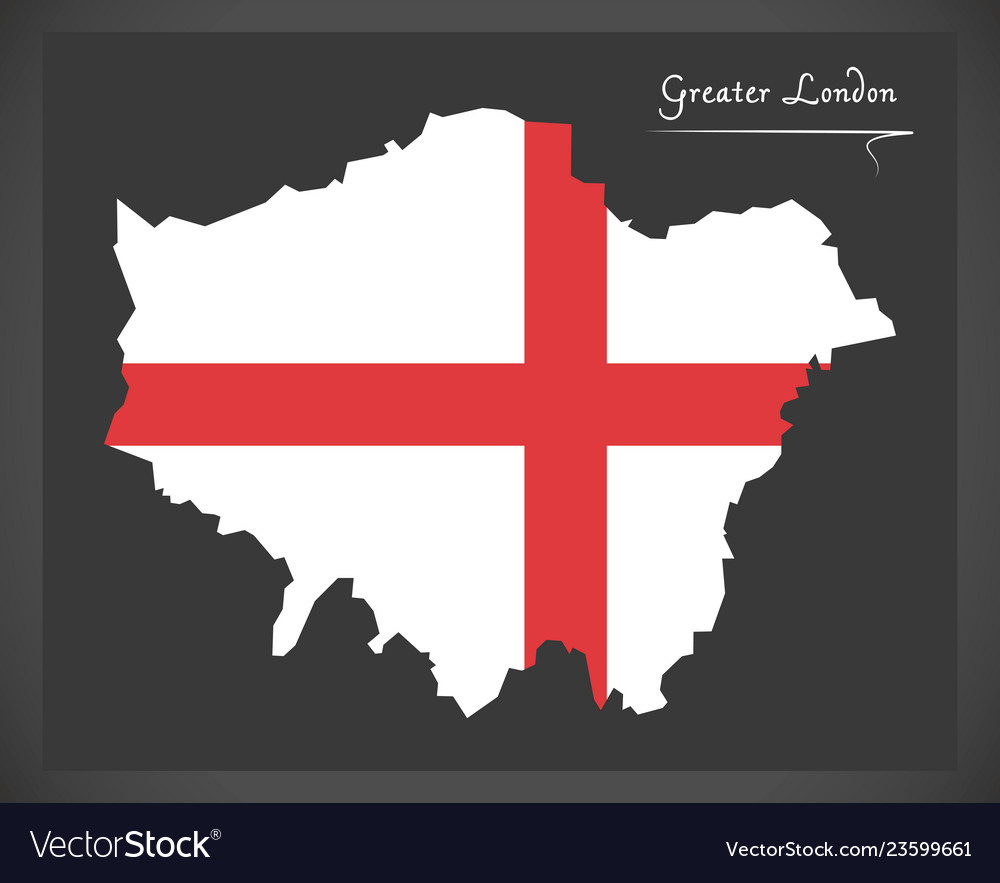 Greater london map england uk with english