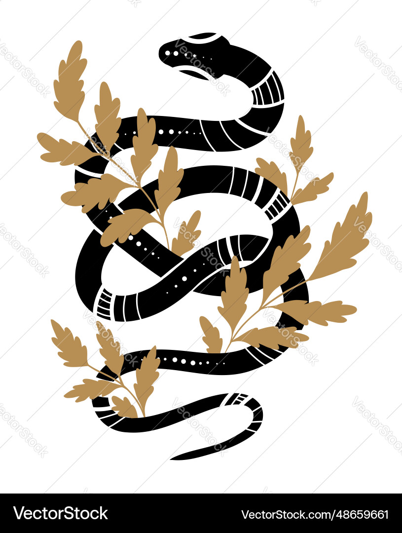 Luxurious of a decorative swirled snake Royalty Free Vector