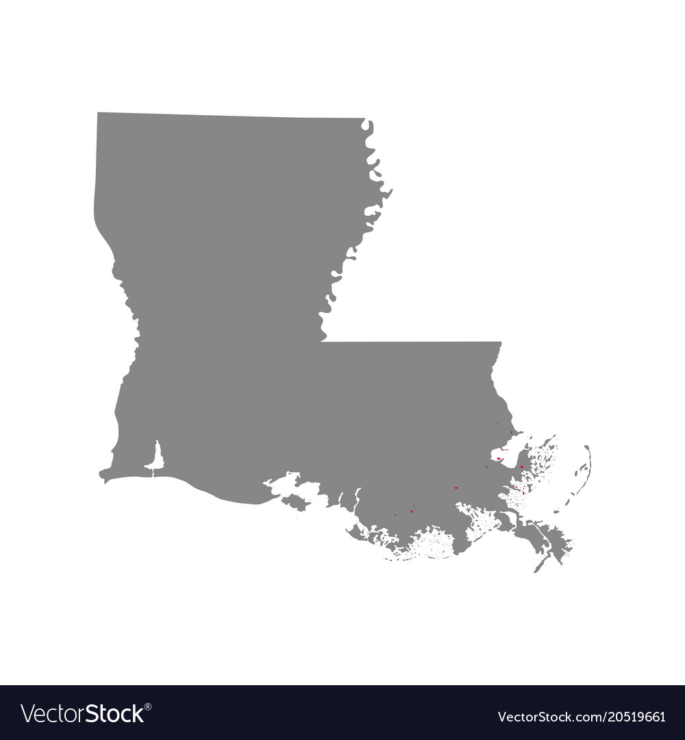 Map of the us state louisiana