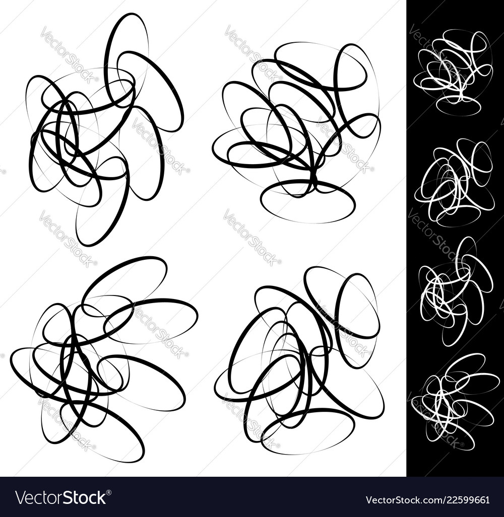 Random scattered circle ellipse oval element set Vector Image Random scattered circle ellipse oval element set