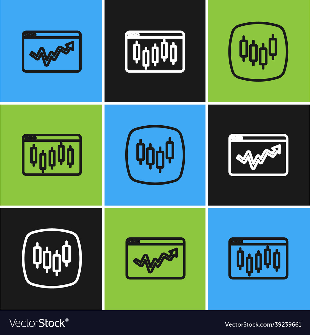 Set line graph chart infographic browser Vector Image Set line graph chart infographic browser