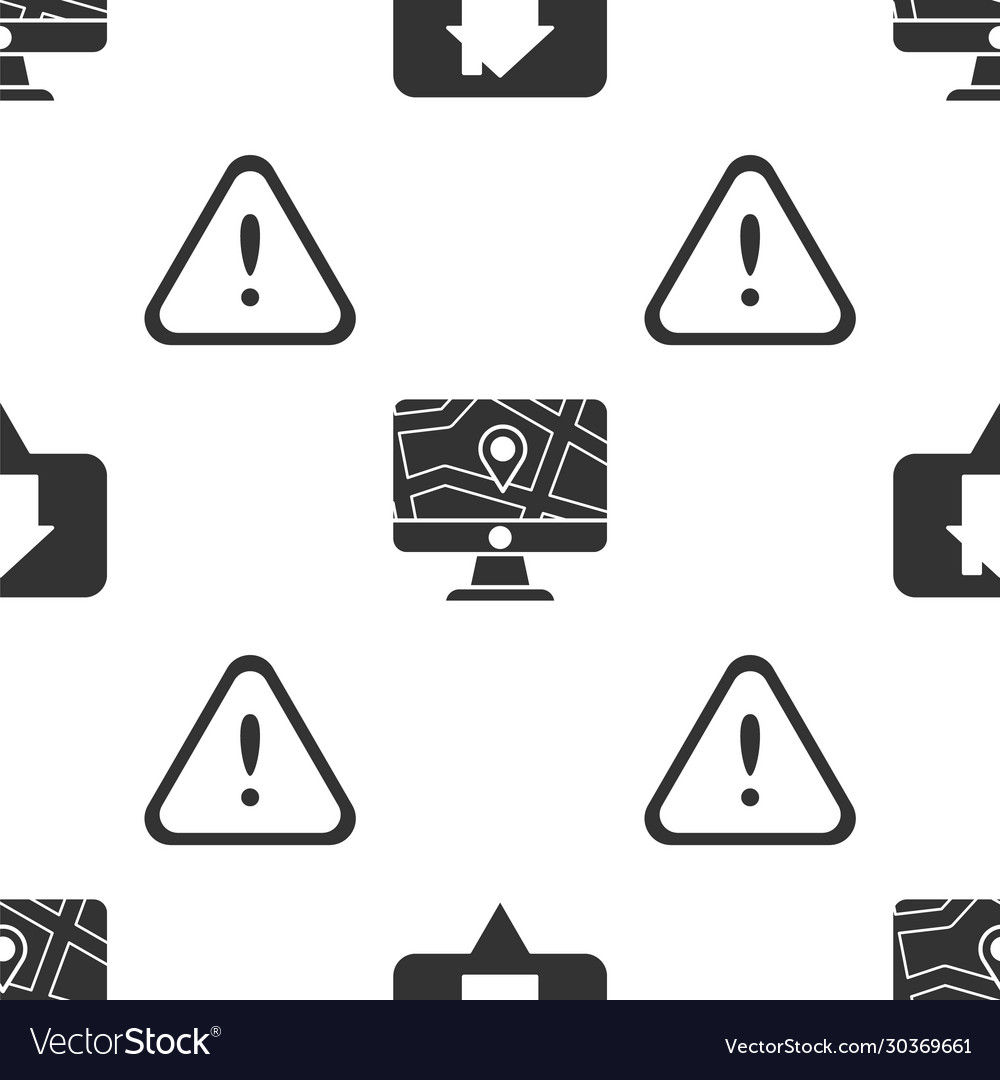 Set map pointer with house monitor and folded vector image Set map pointer with house monitor and folded