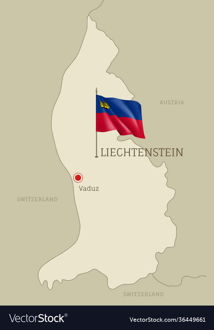 Silhouette Liechtenstein Country Map Royalty Free Vector