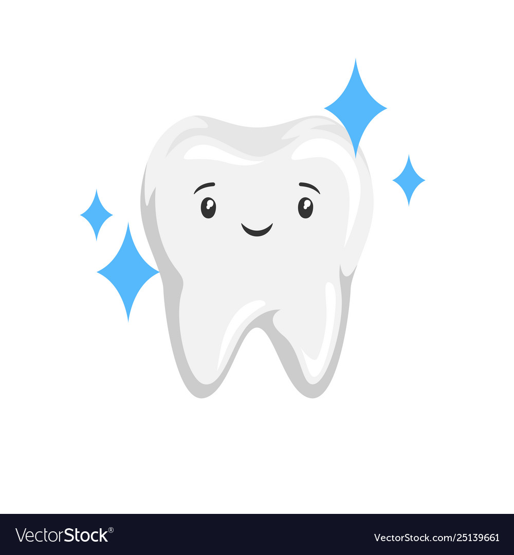 Smiling clean healthy tooth