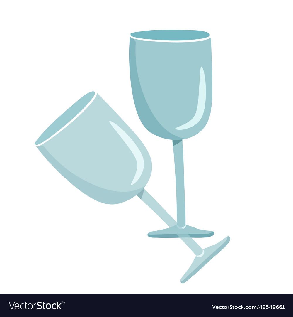 Two drinking glasses flat isolated object Vector Image