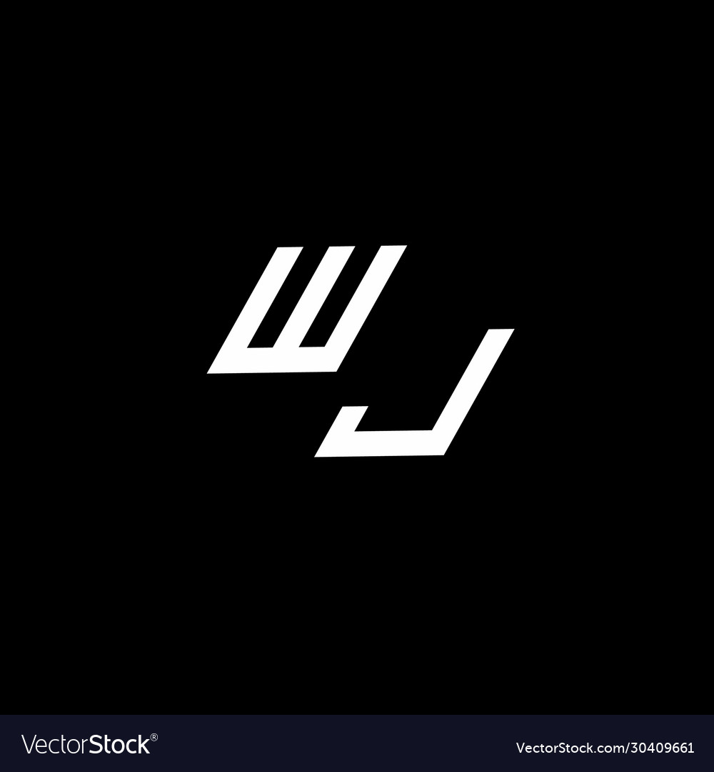 Wj logo monogram with up to down style modern