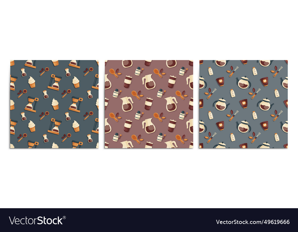 A set of seamless patterns with elements