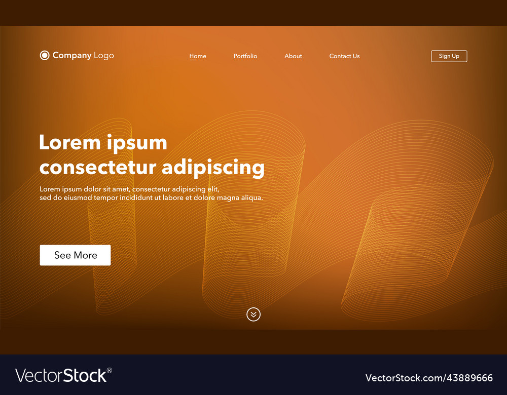 Abstract background website landing page template vector image Abstract background website landing page template