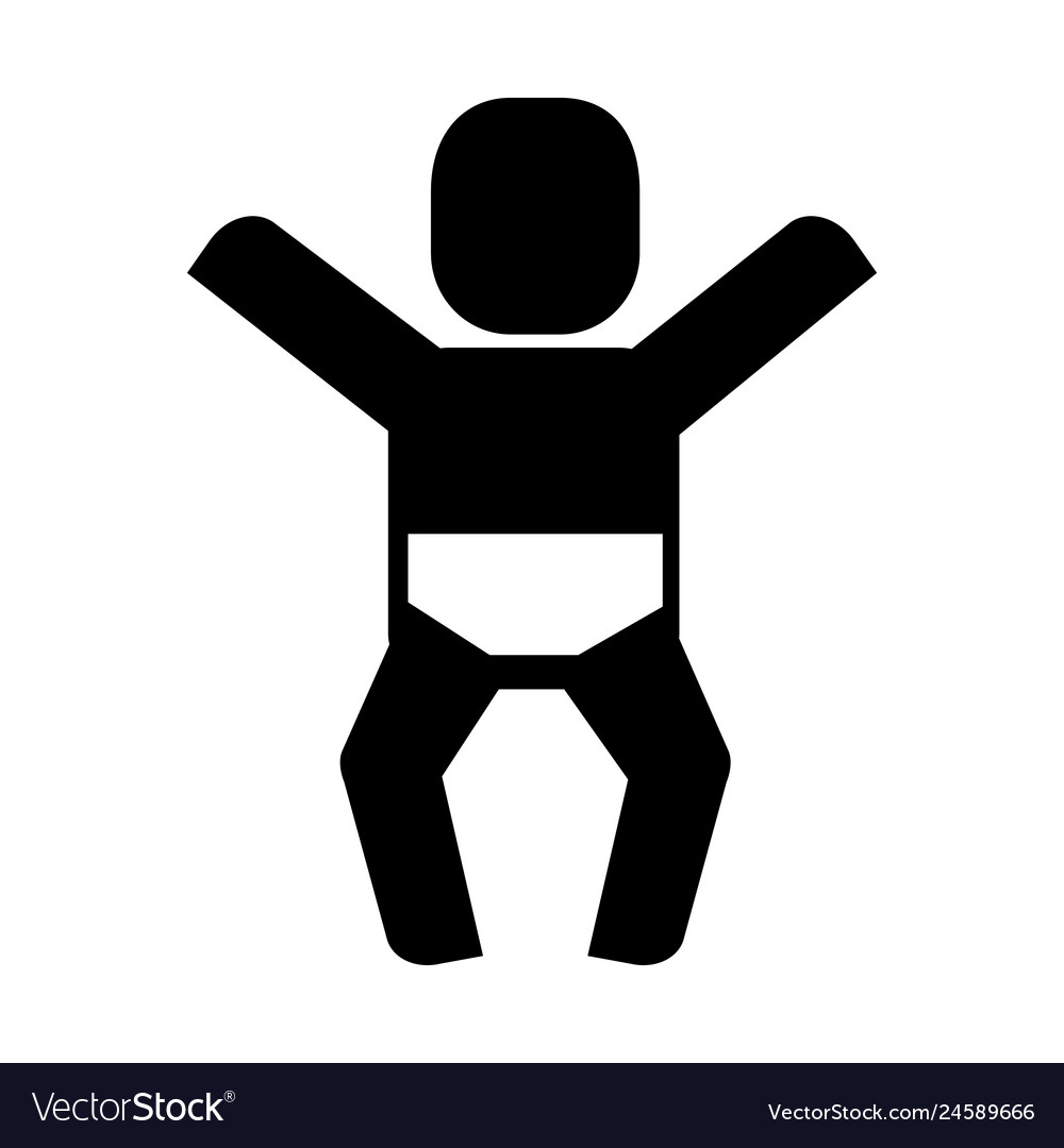 Baby kid with diaper pictograph Royalty Free Vector Image