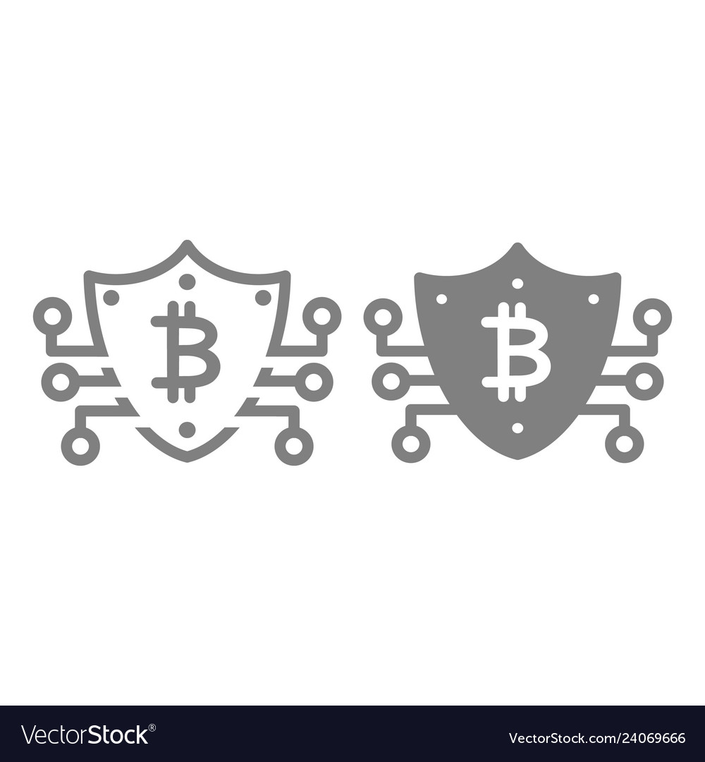 Bitcoin secure line and glyph icon security Vector Image Bitcoin secure line and glyph icon security