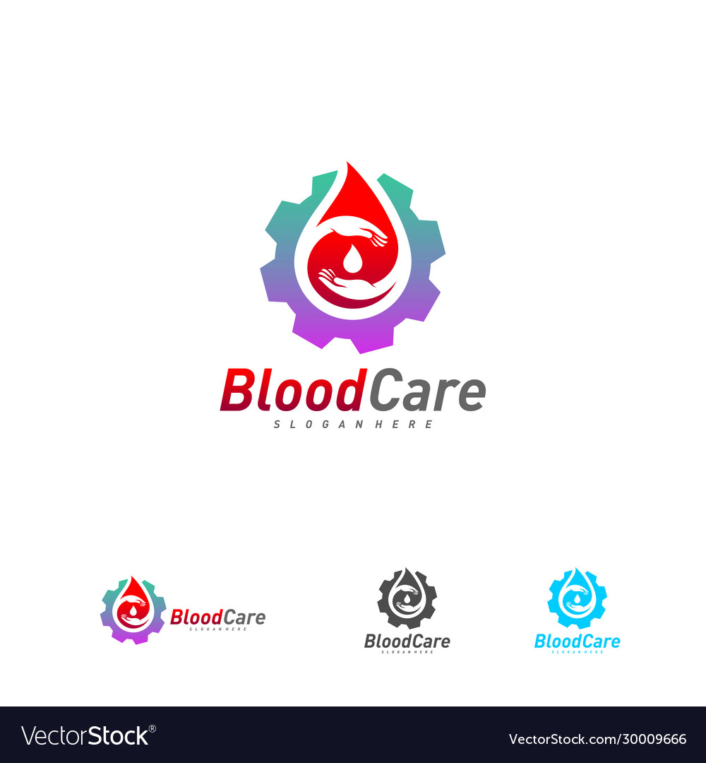 Blood droplet with gear logo template