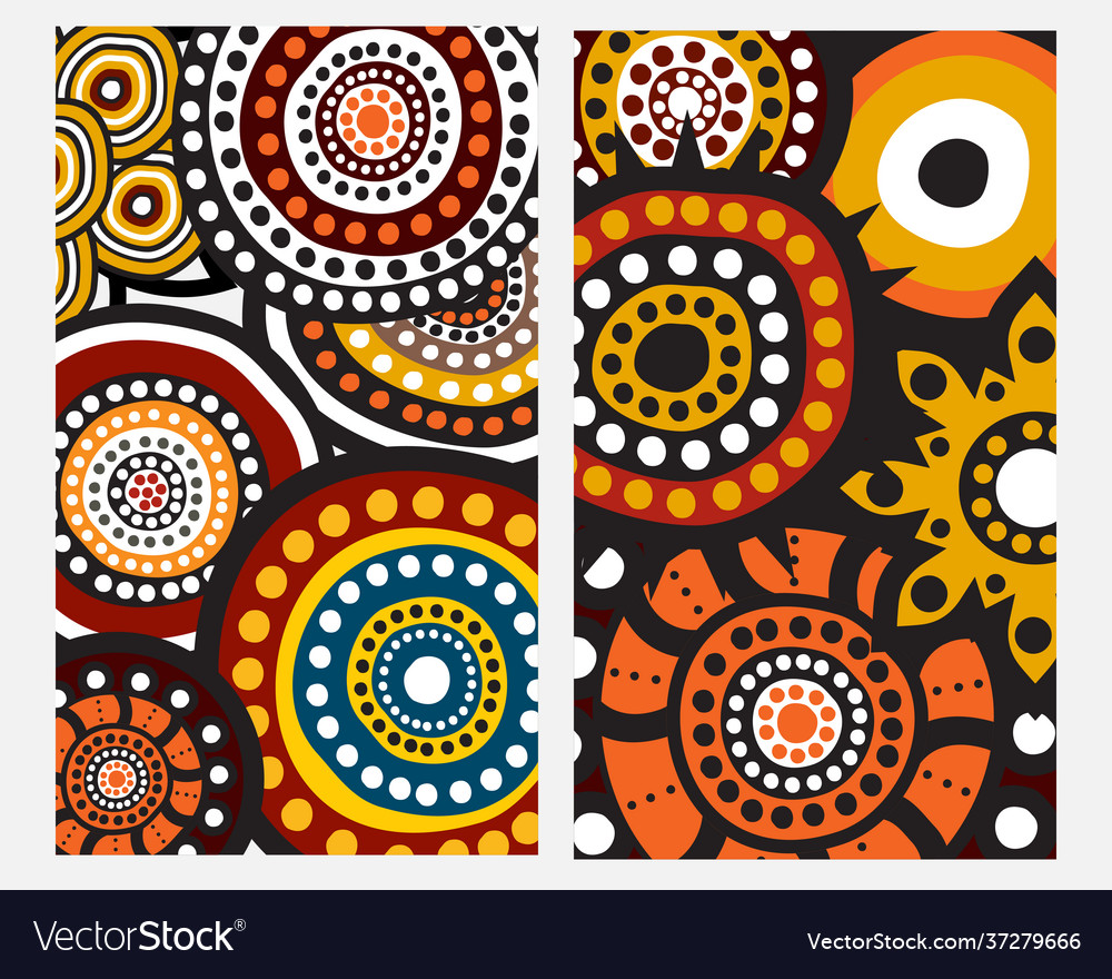 Colorful abstract banner template with aboriginal vector image Colorful abstract banner template with aboriginal