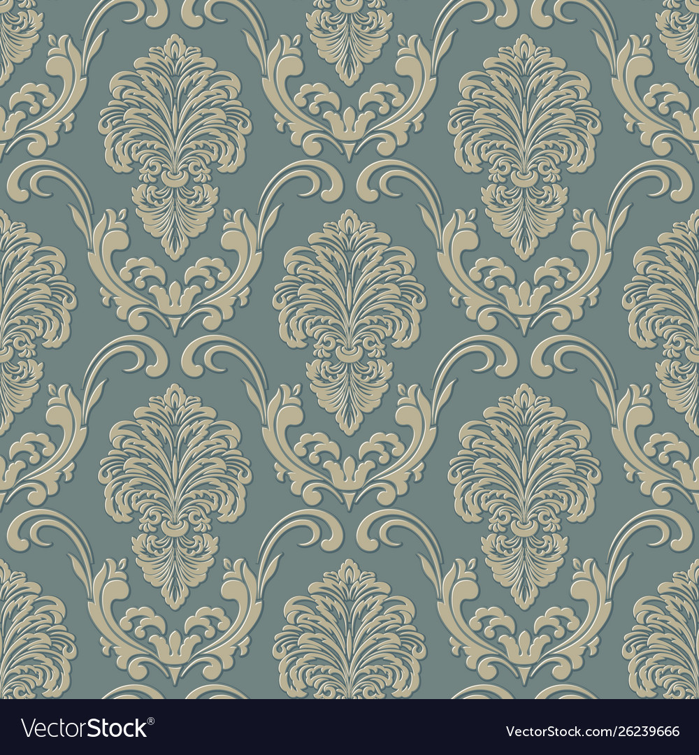 Damask seamless pattern background Royalty Free Vector Image