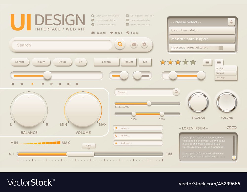 Elegant ui design Royalty Free Vector Image - VectorStock