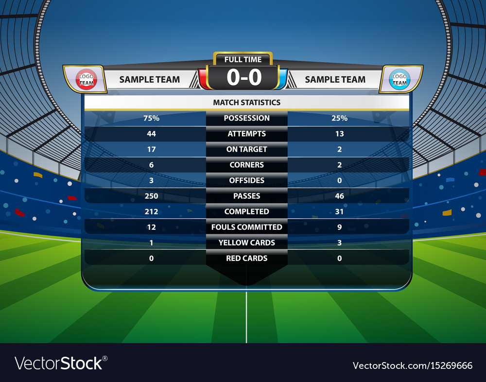 Football soccer match statistics Royalty Free Vector Image