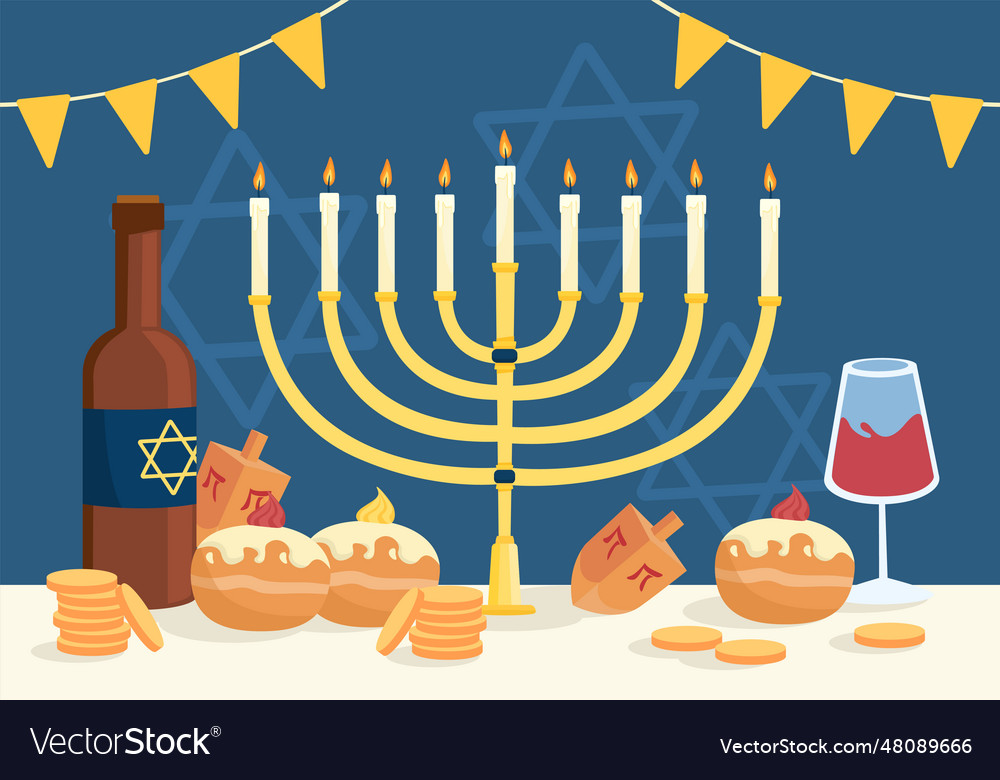 Happy hanukkah festival concept