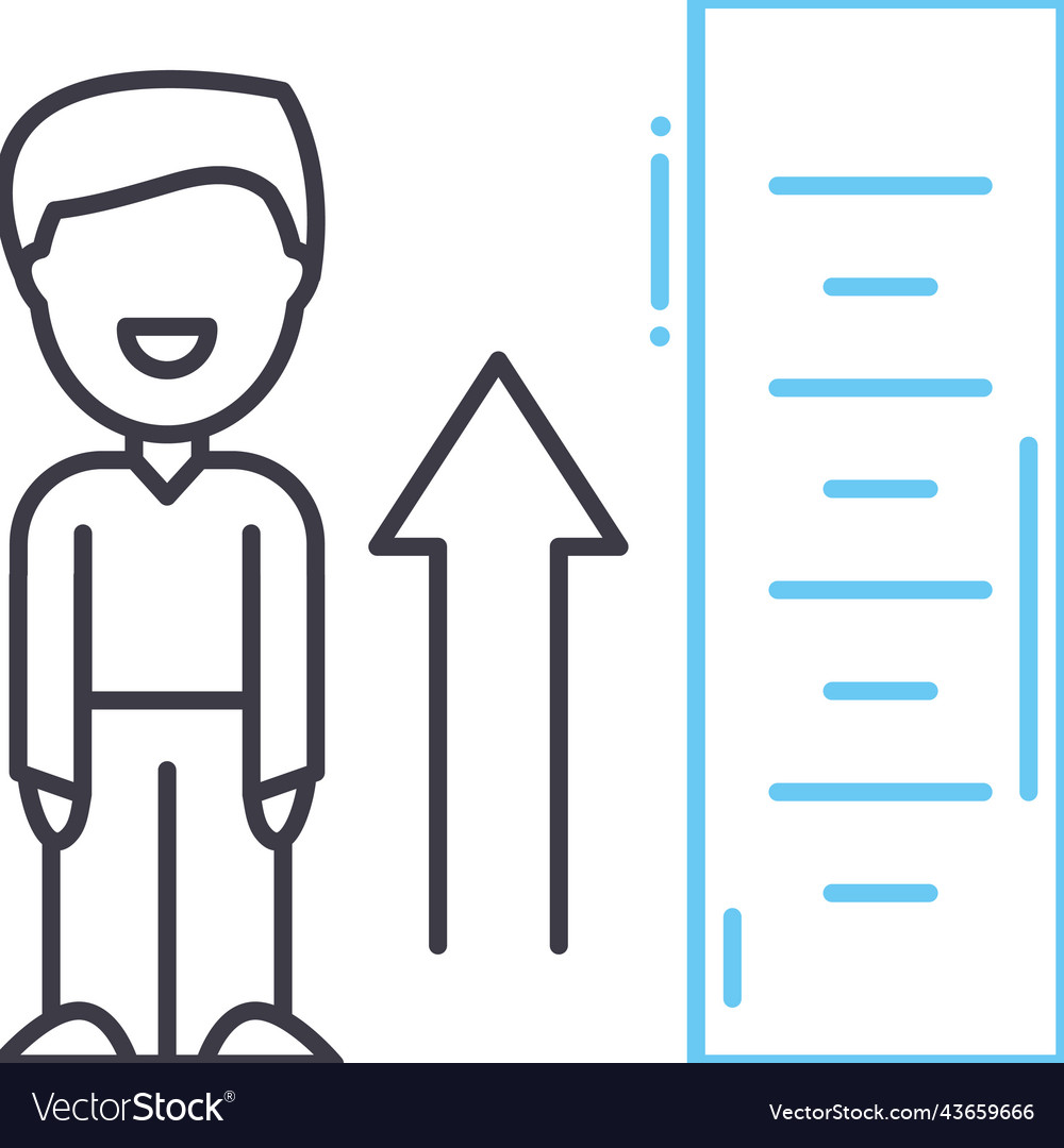 Height line icon outline symbol Royalty Free Vector Image