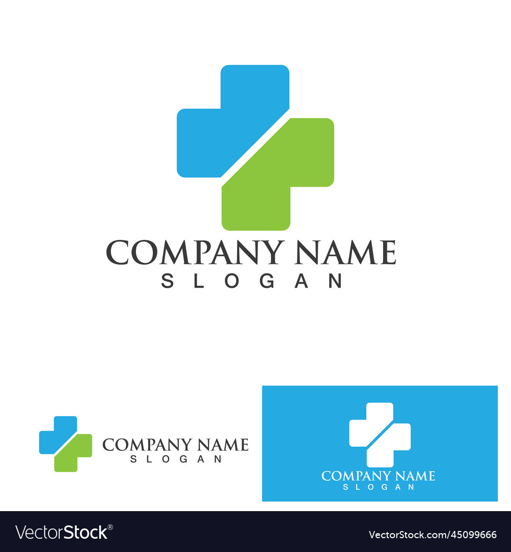 Hospital logo and symbol Royalty Free Vector Image