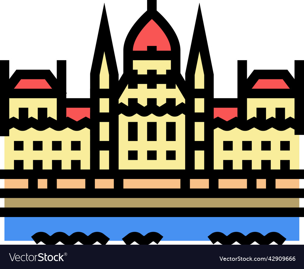 Hungarian parliament building color icon