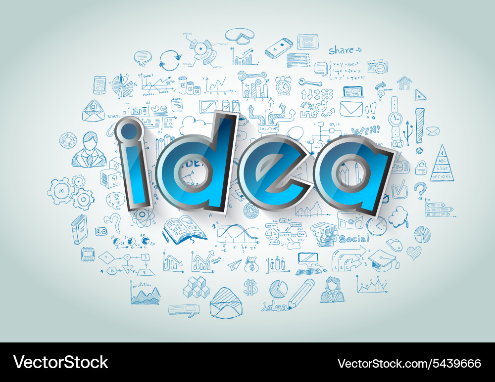 Idea concept layout for brainstorming Royalty Free Vector