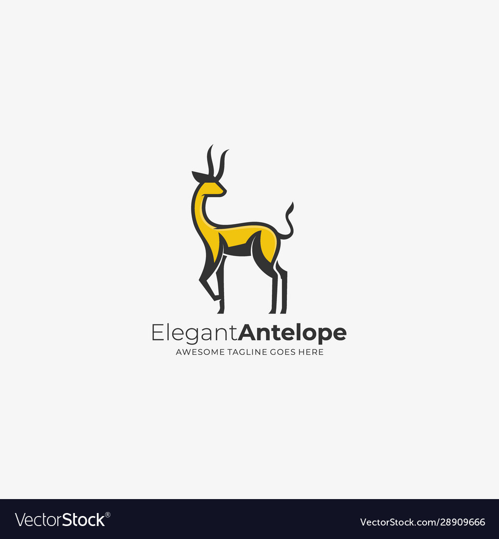 Logo elegant antelope mascot cartoon