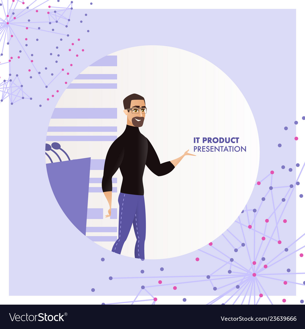 Man represent it product presentation