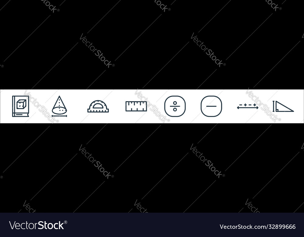 Mathematics line icons linear set quality Vector Image Mathematics line icons linear set quality