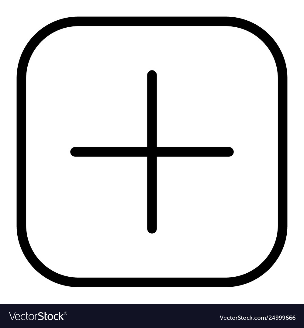 Plus button line icon add sign vector image Plus button line icon add sign
