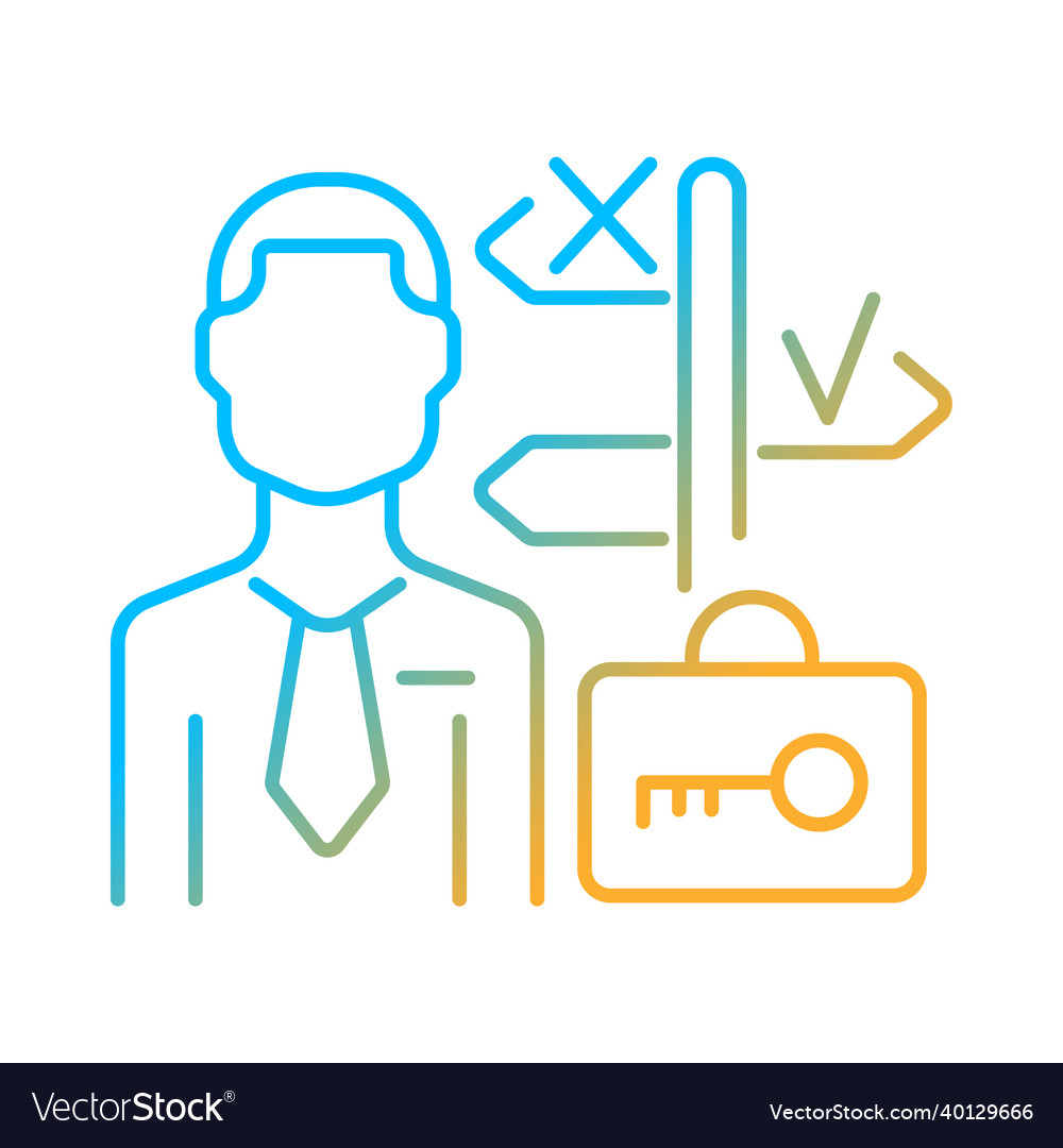 Portfolio manager gradient linear icon vector image Portfolio manager gradient linear icon