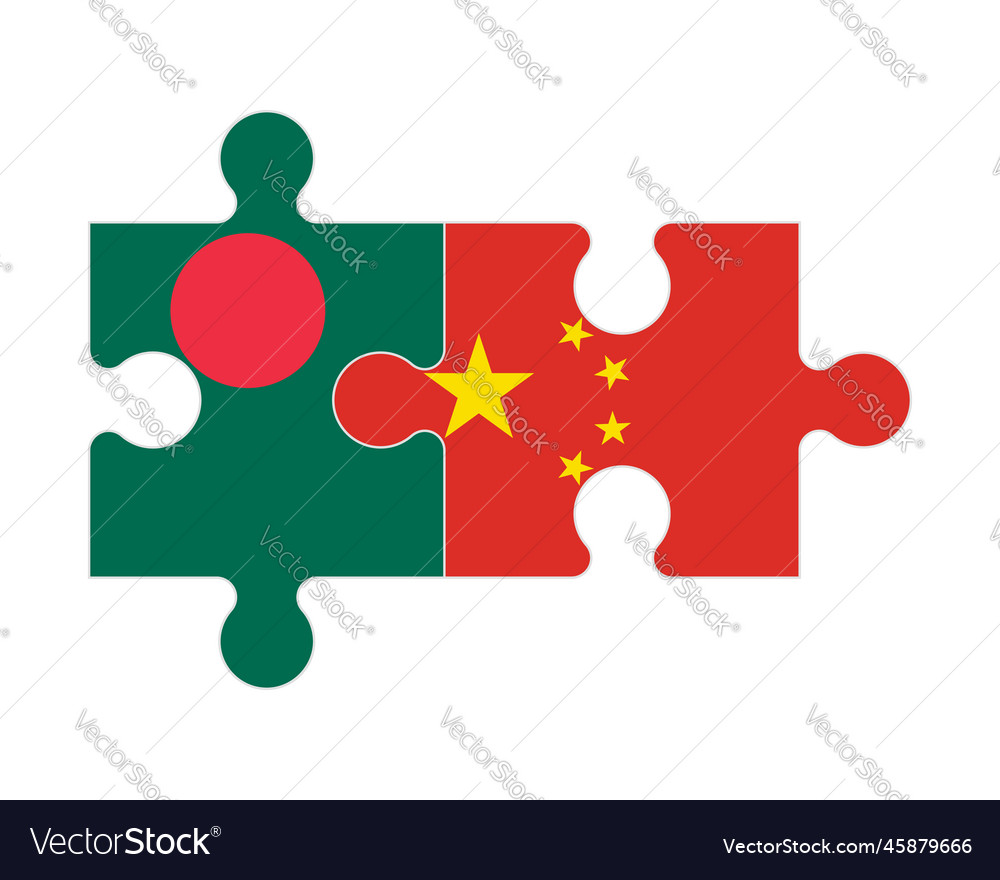 Puzzle of flags bangladesh and china