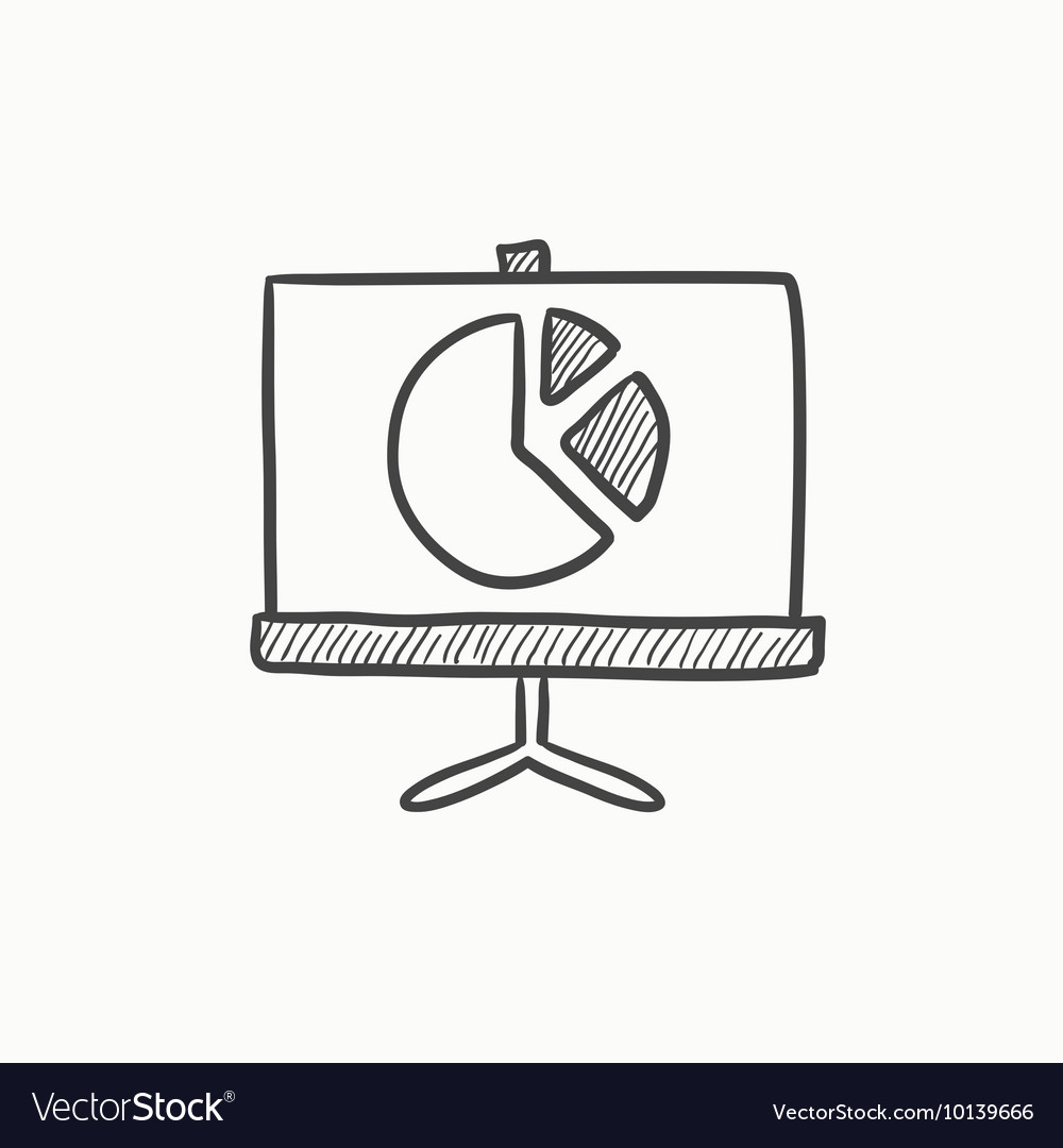 Roller screen with the pie chart sketch icon